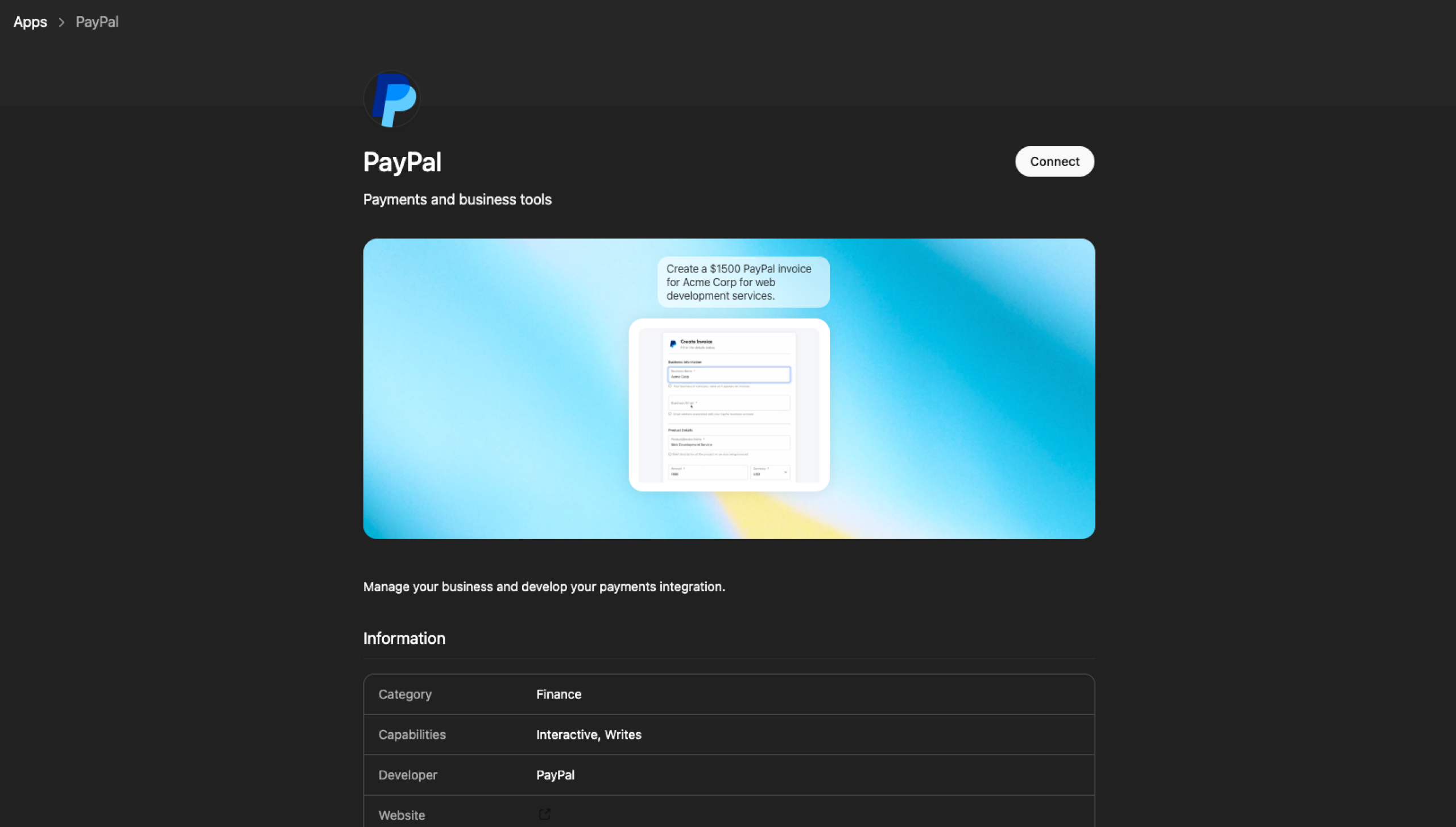 PayPal ChatGPT App