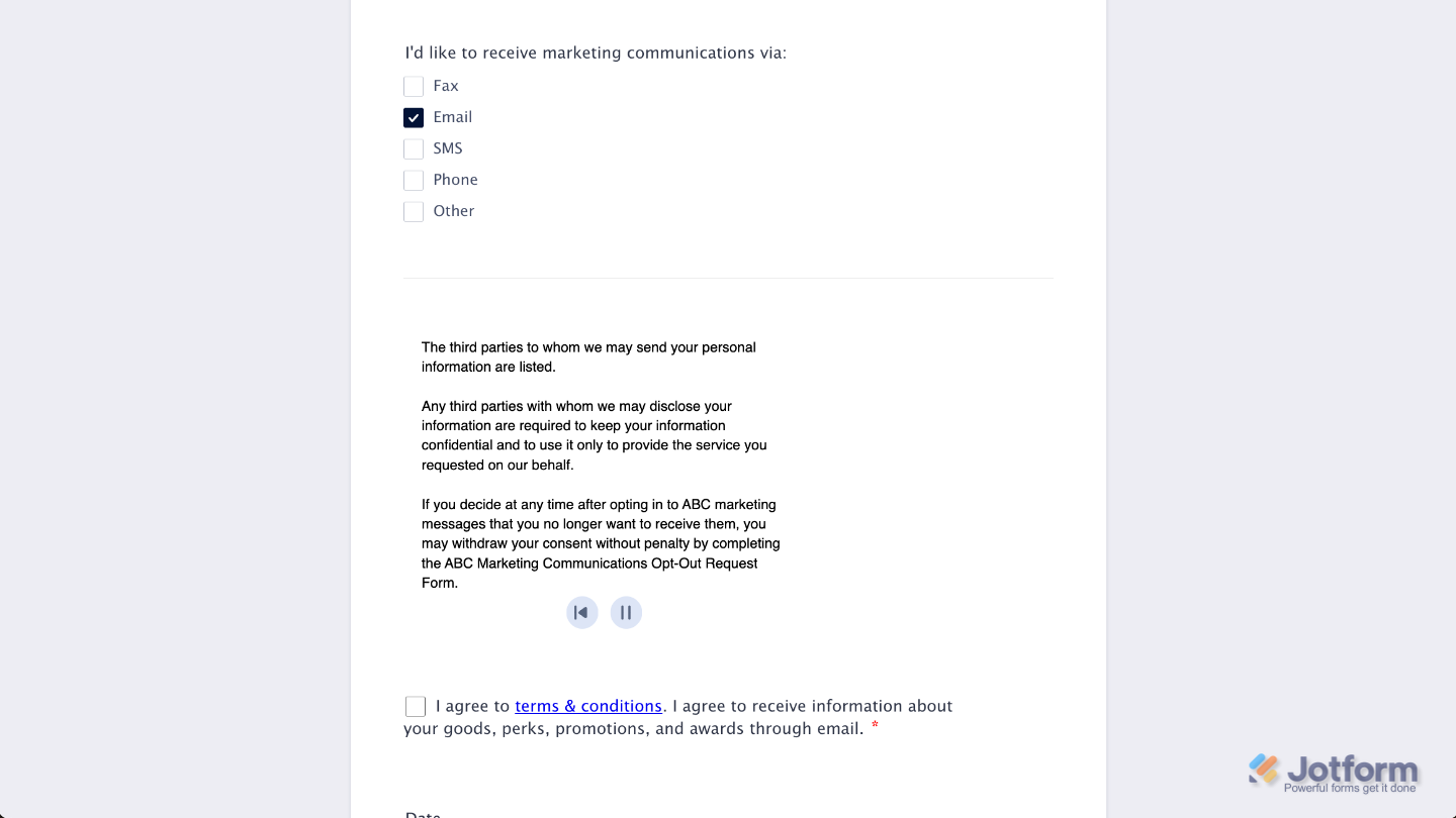 Form with the AutoScrolling Text widget added, displaying scrolling text content within the form